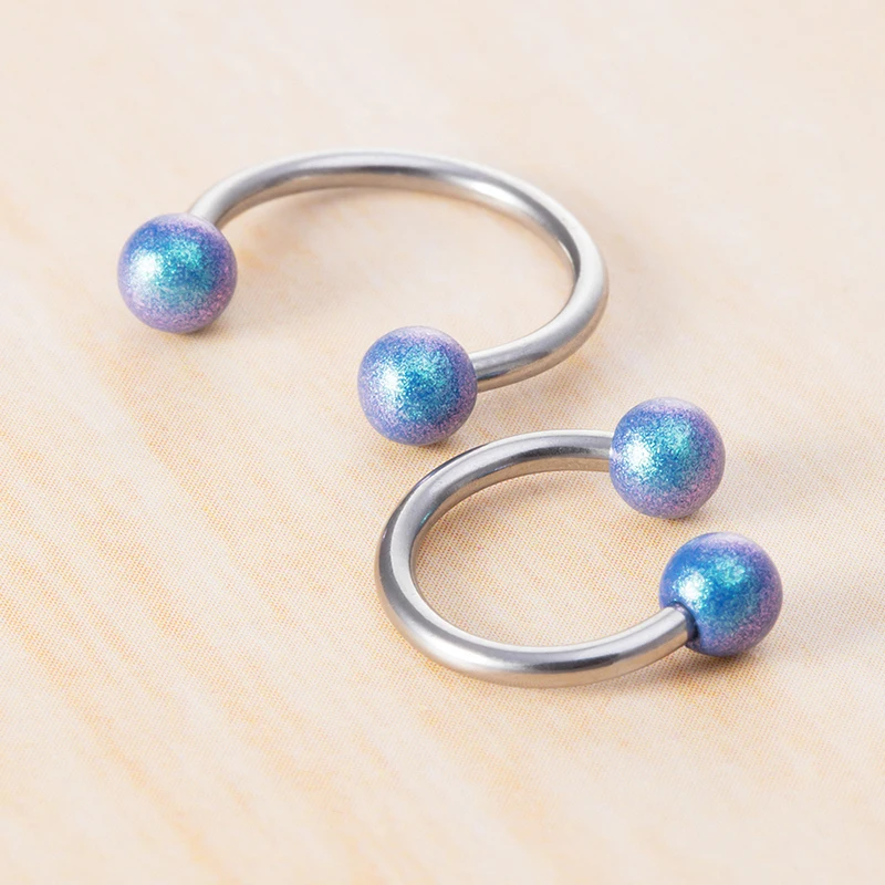 5pcs Nose Ring Acrylic Ball Septum Piercing Hoop Stainless Steel