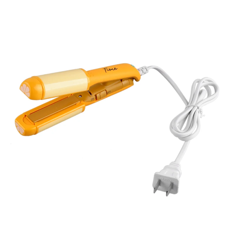 Эффективный Керамический выпрямитель для волос Портативный электрический выпрямитель для волос электрическая плойка Ион завивка конфеты профессиональный электрический - Цвет: Цвет: желтый