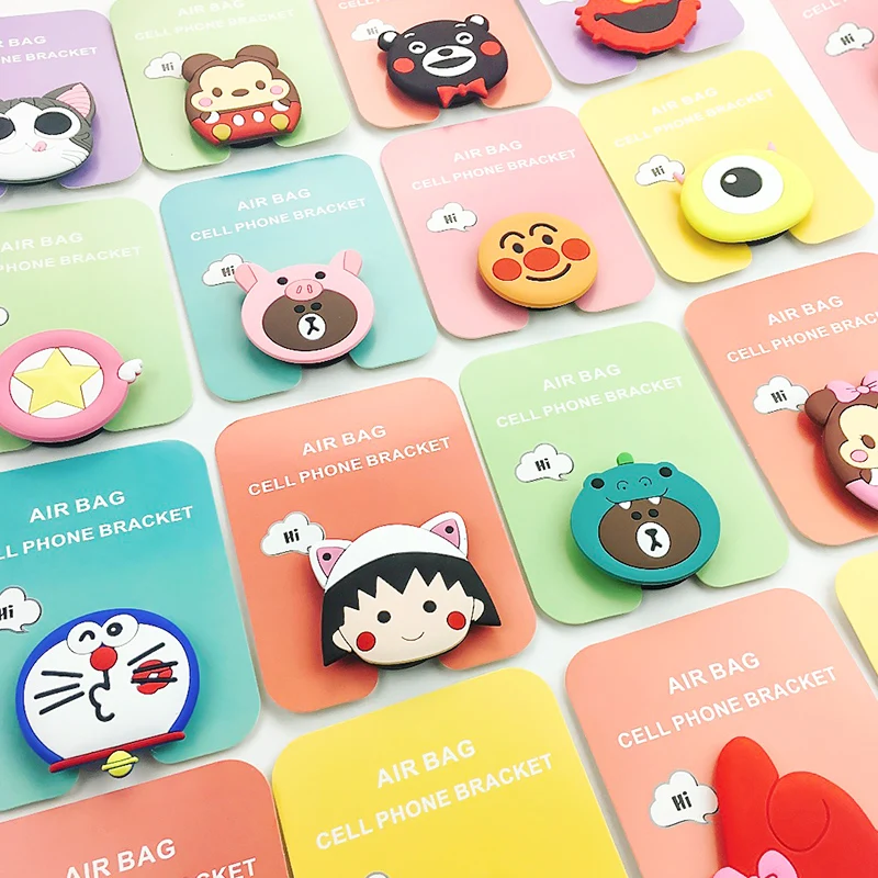 

Universal Cartoon Cute Airbag Phone Ring Desktop Stand Telefoonhouder Lazy Stand for iPhone 11 Pro Huawei Samsung Xiaomi