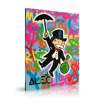 

HD Print Alec Monopoly Oil Painting Home Decor Wall Art on Canvas Umbrella Carry Away $ Canvas Printings Canvas Painting