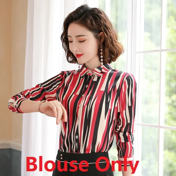 Blouse Only Модные женские блузы и рубашки с зеленым принтом и длинным рукавом, женские офисные форменные блузы женские топы, одежда - Цвет: Blouse Only