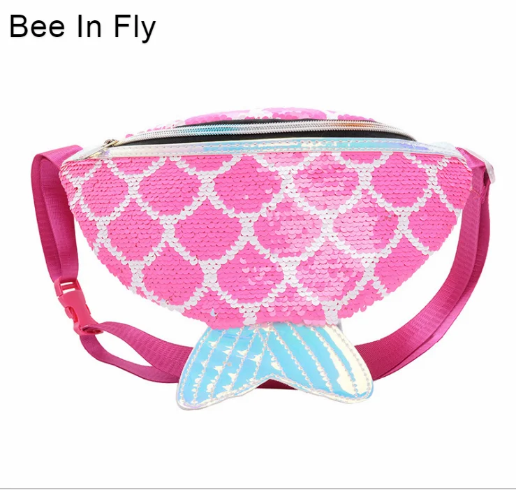 Красочные девушки Fanny Pack Русалка блесток женщин банан чехол на пояс Сумка симфония кошелек PU через плечо сумка