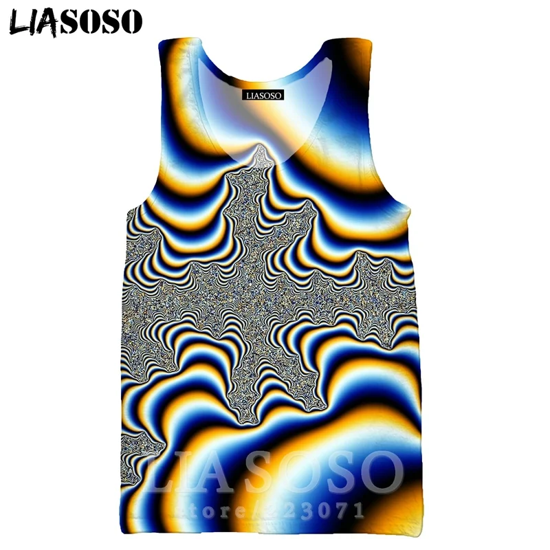 6 Psychedelic головокружение жилет LIASOSO для мужчин женщин толстовка 3D принт Мода O образным вырезом майка без рукавов хип хоп пуловер A328-07 - Цвет: 6