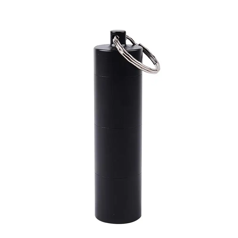 

Portable Medicine Splitter Box Sealing Waterproof Container Aluminum Long Bottle Pill Organizer Storage Case For Outdoor Travel