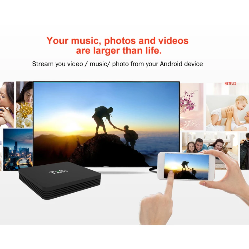 TX9S Smart Android 9,0 tv BOX Amlogic S912 Восьмиядерный Mali-T820MP3 GPU 2 ГБ DDR3 8 Гб 2,4 г Wifi телеприставка 4K HD box медиаплеер