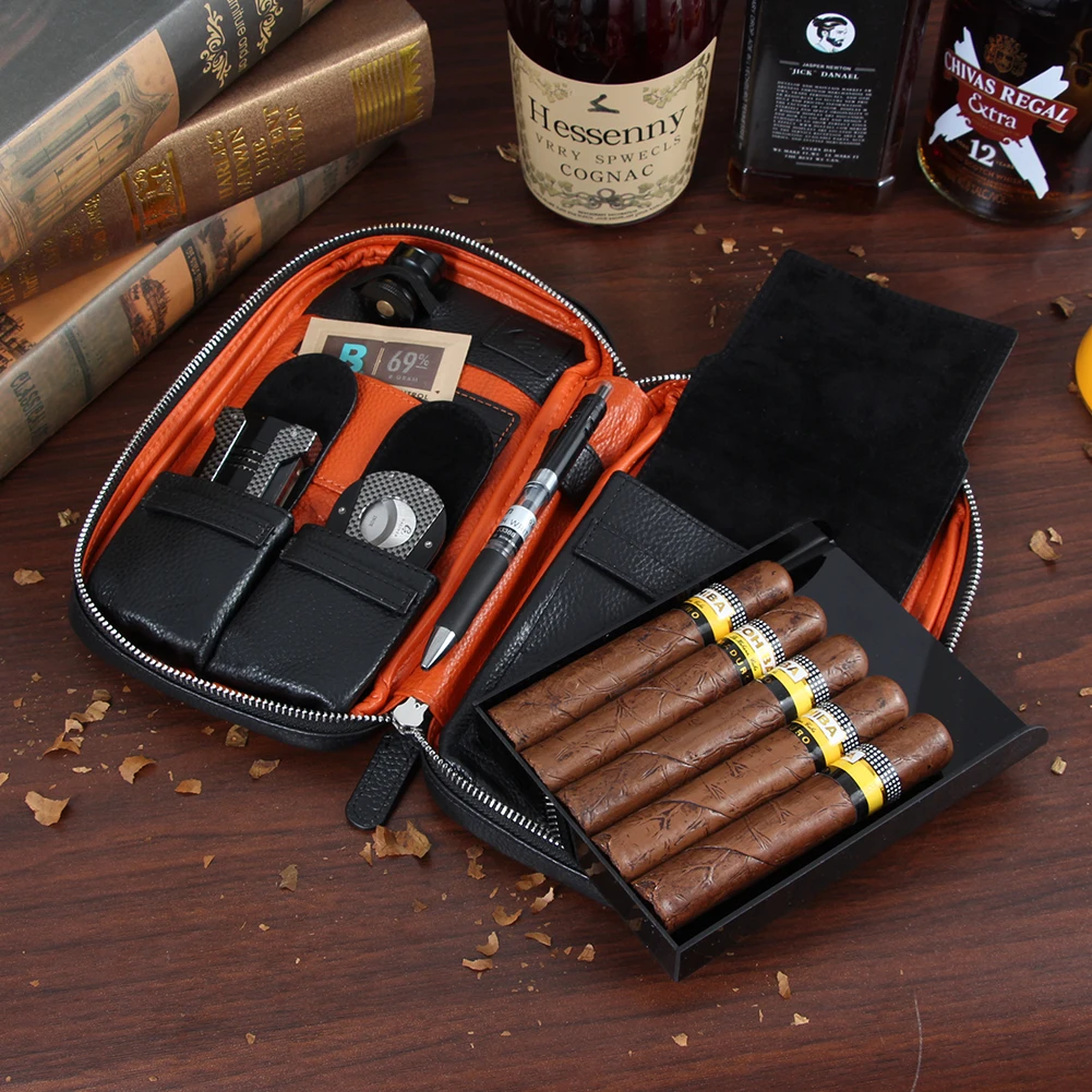 GALINER кожаная сумка для сигар дорожная коробка Humidor Портативный чехол на открытом