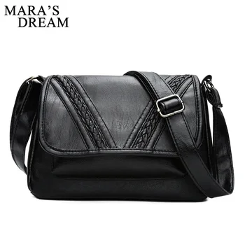 

Mara's Dream 2020 New Solid Color Female Bag PU Shoulder Fashion Bag Middle-aged and Elderly Mummy Bag Diagonal Bag