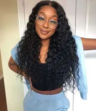 180% de la onda de agua peluca con malla Frontal transparente Frontal de encaje pelucas mojado y ondulado frente de encaje pelucas de cabello humano T parte rizado Peluca de cabello humano