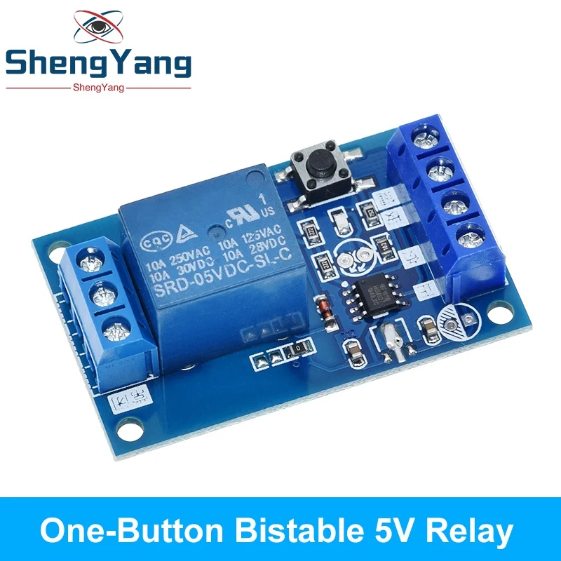 TZT 1/2/5PCS 5V 12V Single Bond Taste Bistabile Relais Modul Modifizierte Auto Start und Stop Selbst-Locking Schalter Eine Schlüssel Für Arduino – Detail 8