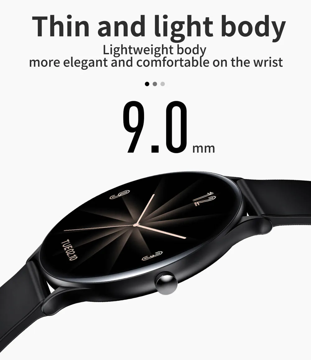 2021 Ultra Thin Smart Watch Women Men Full Touch Screen Bluetooth Sports Tracker Fitness Smartwatch For Android IOS