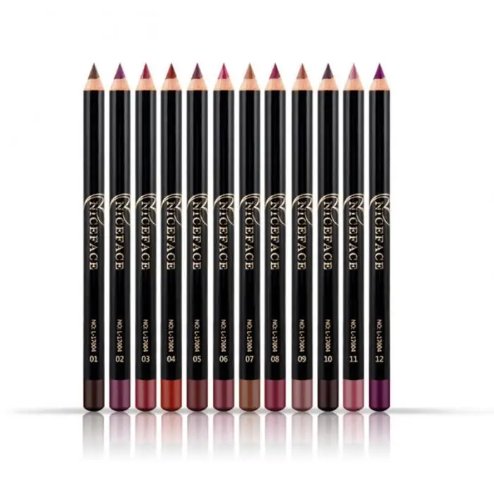 12 Colors Brand Lip Pencils Matte Lipliner Pencil Waterproof Makeup Long Lasting Lip Liner Pencil Set Beauty Makeup Cosmetic