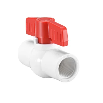 

uxcell PVC Ball Valve Supply Pipe Knob Threaded Ends 1/2" Inner Hole Diameter Red White