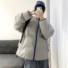 

Printed parkas women 2021 winter Korean Harajuku loose cotton-padded jacket Japanese retro thick bread coat all-match clothes