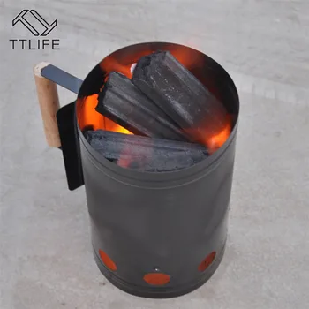

TTLIFE BBQ Grill Tools Fast Point Charcoal Ignition Barrels Carbon Stove Ignition Outdoor Barbecue Tools Bamboo Chimney Starter