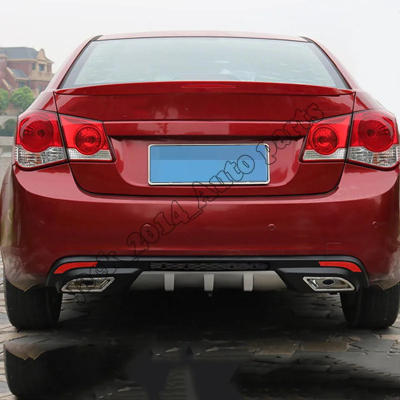 Для Chevrolet Cruze 2008- задний бампер диффузор спойлер двойной выхлопной черный серебристый