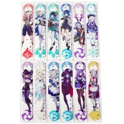 Genshin Regla de impacto para estudiantes, reglas rectas de Anime, material de papelería de plástico, material escolar bonito, color ámbar