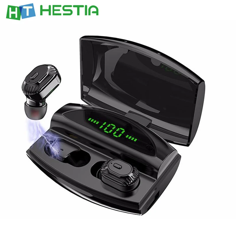 

XG20 TWS True Wireless Earphones Hands Free Bluetooth LED Cordless Big Earbuds Durable 98db Binaural Microphone 1800 mAh Battery