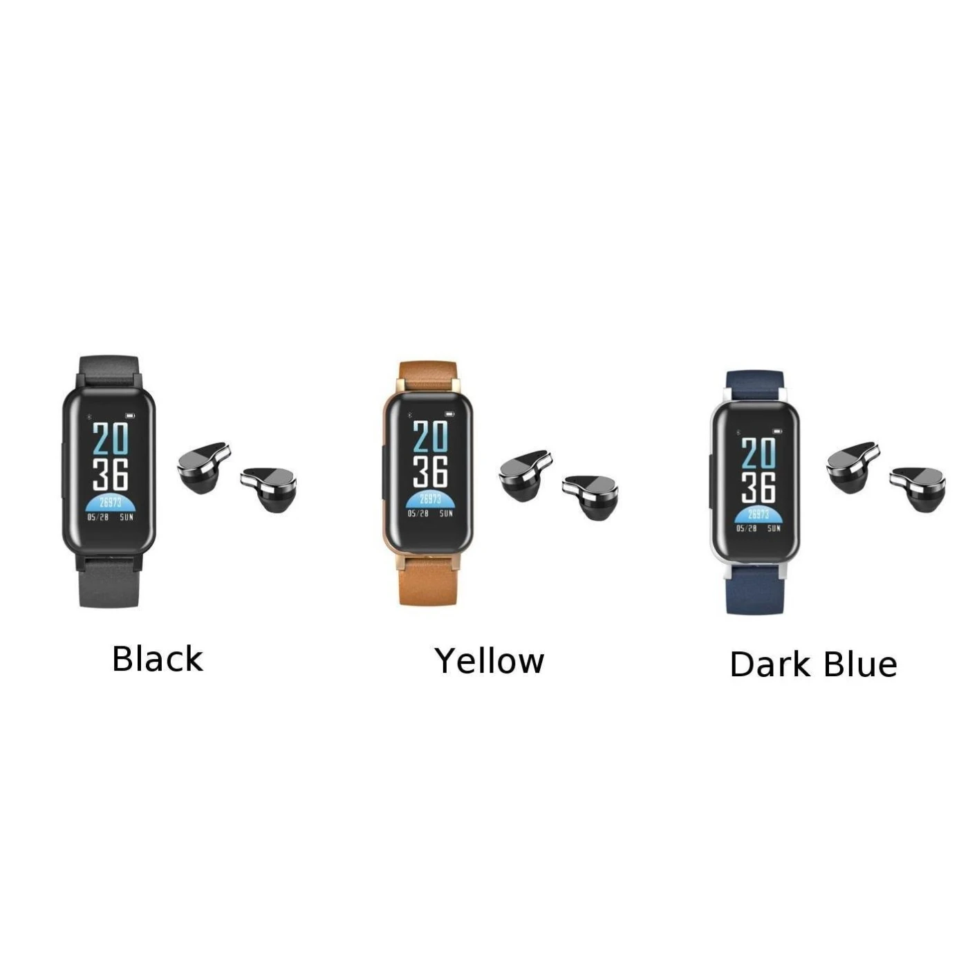 T89 2in1 Bluetooth 5,0 сенсорный экран для сердечного ритма мониторинг смарт-браслет часы мгновенное уведомление о сообщениях