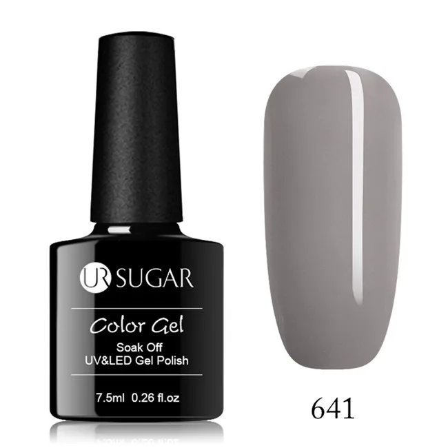 Ur Sugar 7,5 мл голографический сияющий блеск темно-коричневые блестки для дизайна ногтей замочить от УФ светодиодный гель для ногтей маникюрный лак - Цвет: 641