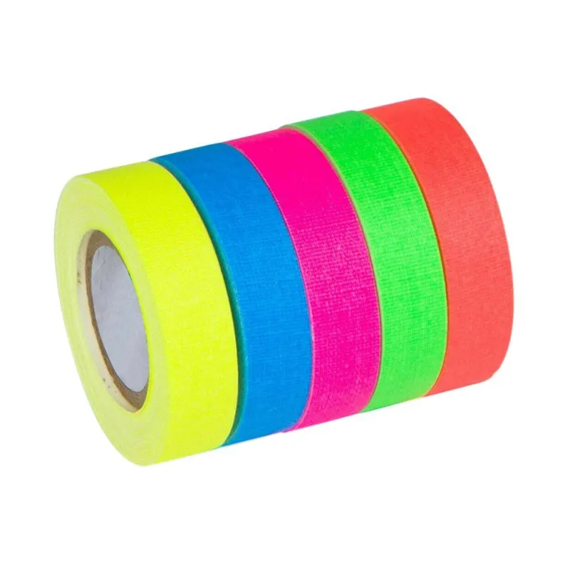 5Pcs Five-colors DIY Fluorescent Cotton Cloth Tape 5M Glow In The Dark Stage Props Show Decoration Tapes For Party Floors Decor