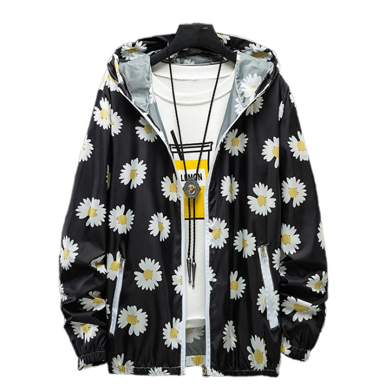 Lusumily-Summer-Windbreaker-Women-Jackets-Loose-Zipper-Daisy-Print-Thin-Coat-Sun-Protection-Clothing-Plus-Size