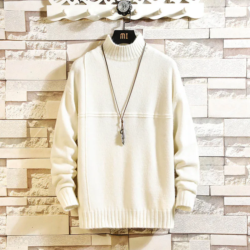 2 New Autumn Winter Turtleneck Sweater Men Pullovers Men Casual Long Sleeve Sweaters Korean Jumpers Sweater Man Keep Warm Pull Men - Цвет: 2