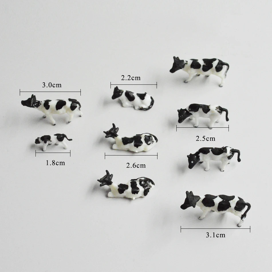 50 шт. 1: 87 накладки для модели коровы Миниатюрная модель животного на ферме корова для модели железной дороги разная