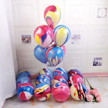 

30 Pcs Balloons Marble Agate Decoration Mix Color for School Introduction Birthday Party P7Ding