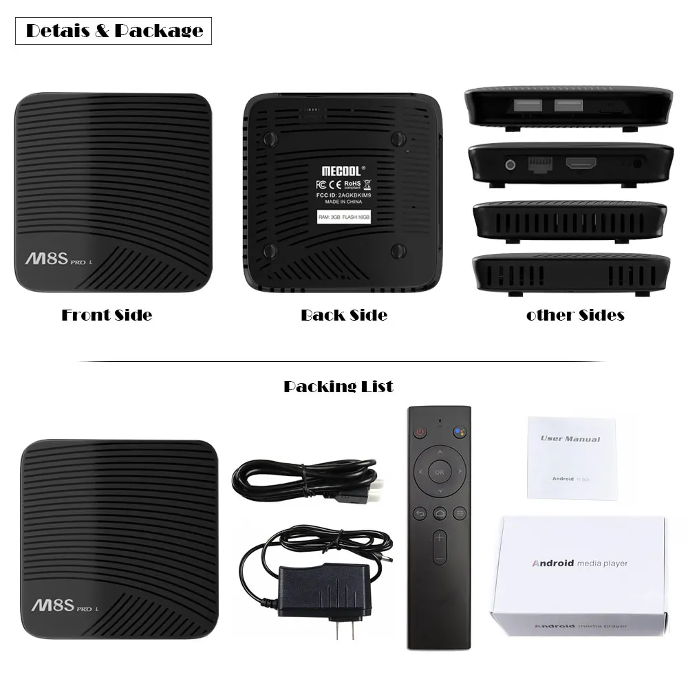 MECOOL M8S PRO L 4K tv BOX Android 7,1 Amlogic S912 3D HD Smart tv BOX 3g ram Bluetooth телеприставка Голосовое управление медиаплеер