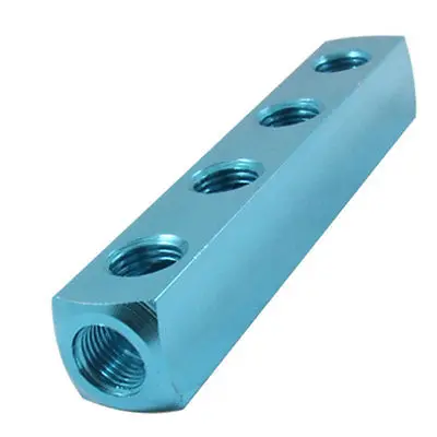 

Pneumatic Air 4 Way Air Hose Inline Manifold Block Splitter Turquoise Color