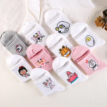 

Cartoon White Sock Women Short Unisex Casual Adult Soft Design Fashion Geometric Socks Cotton Autumn Female Classic Calcetines