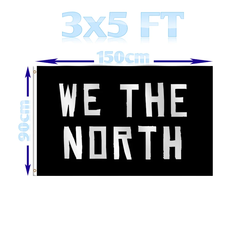 Toronto Raptors Flag We The North Flag Flag (3x5ft, Vivid Color, 150D)  Banner Anti-Fade Poly with Two Brass Grommets Banner for Room/Shop/Garage  Decor