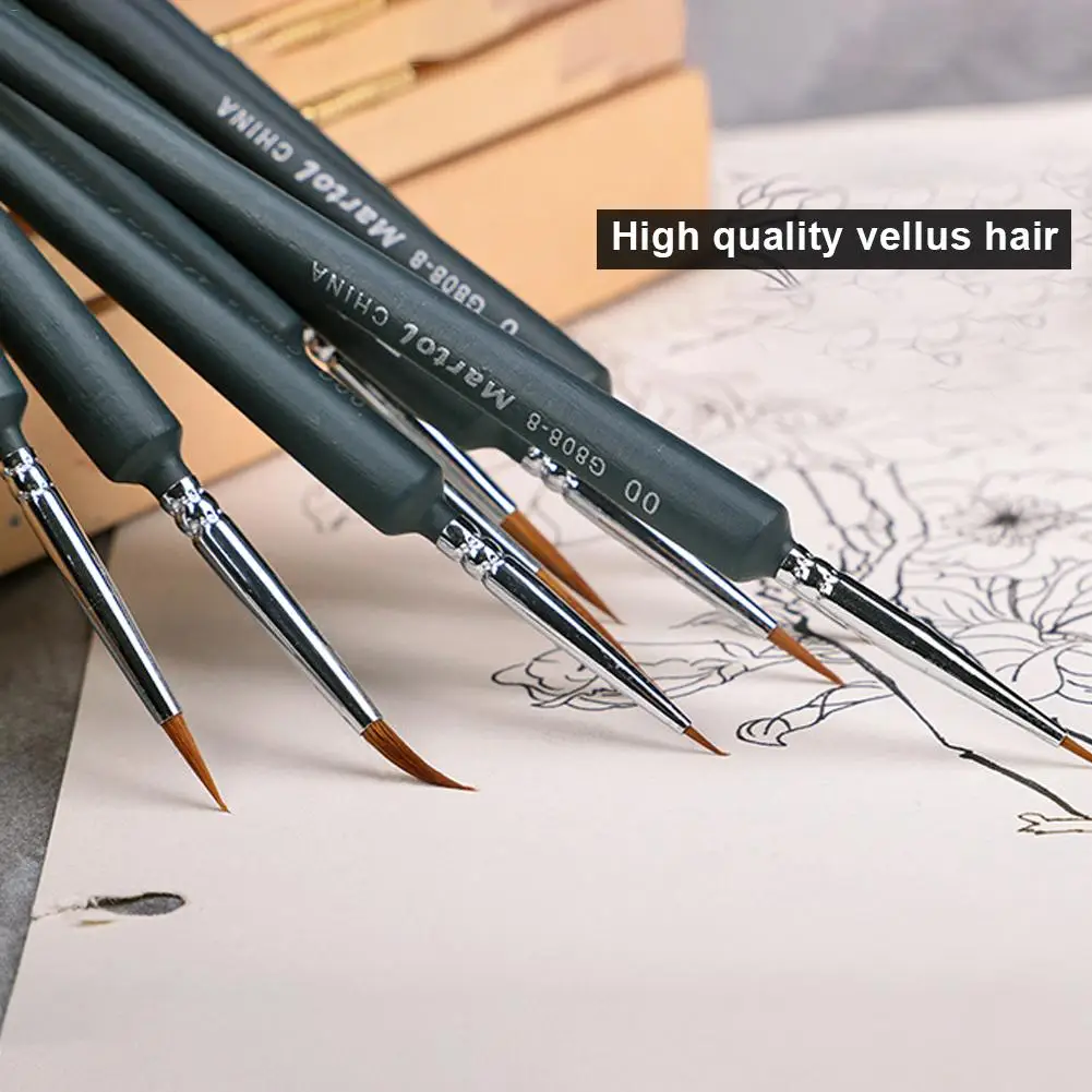 Ручка для черчения 9-Pack тонкая деталь кисти для краски тонкая кисть для тонкой детализации художественная краска ing акриловая масляная модель акварельные