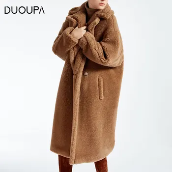 

2019 Autumn and Winter Models Loose Fur One-fashioned Fur Coat Women's Long Windbreaker Lamb Hair Thickening Plush Coat Female