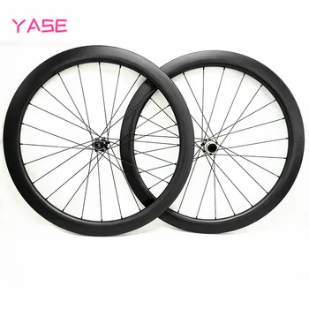

700c wheelset Powerwar CT31 Central lock 100x15 142x12mm carbon wheel set 25x25mm tubeless asymmetry bicycle disc brake wheels