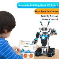 Assembled Building Blocks Intelligent Programming RC Robot 2.4G Dual Remote Control Mode Gravity Sensor Voice Control Robot Toy 2