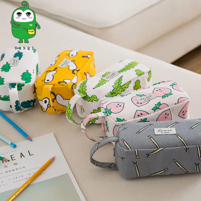 

2018 yan qi New Style Korean-style Cartoon Large-Volume Pencil Case Students Pencil Case Cute Zipper Stationery Box a Generation