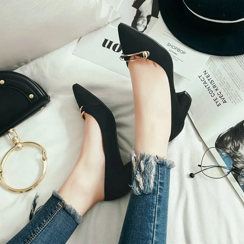 Туфли ZawsThia женские на квадратном каблуке Классические офисные туфли лодочки