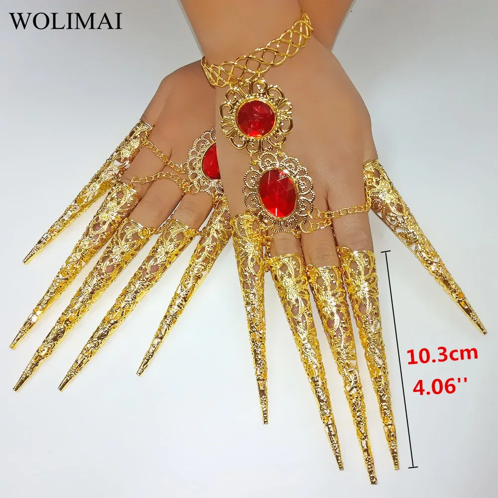 Болливуд аксессуары для ногтей танец живота браслеты тысячи рук индийская танцевальная одежда танцевальные браслеты золотые индийские ювелирные изделия