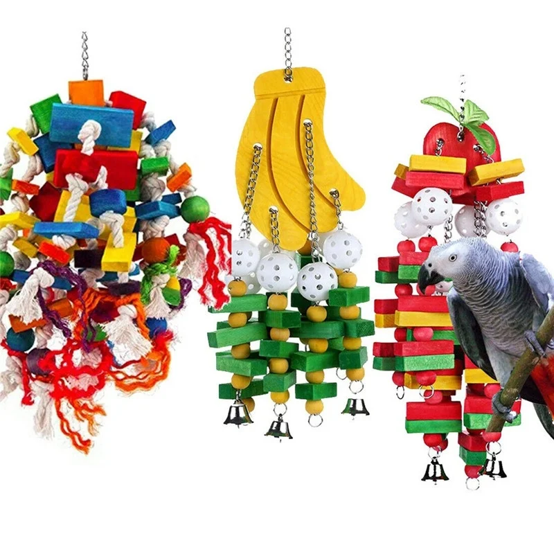 

Bird Chewing Toy Large Medium Parrot Cage Bite Toys African Grey Macaws Cockatoo Large Bird Toys for Parakeets Bird Pet Supplies