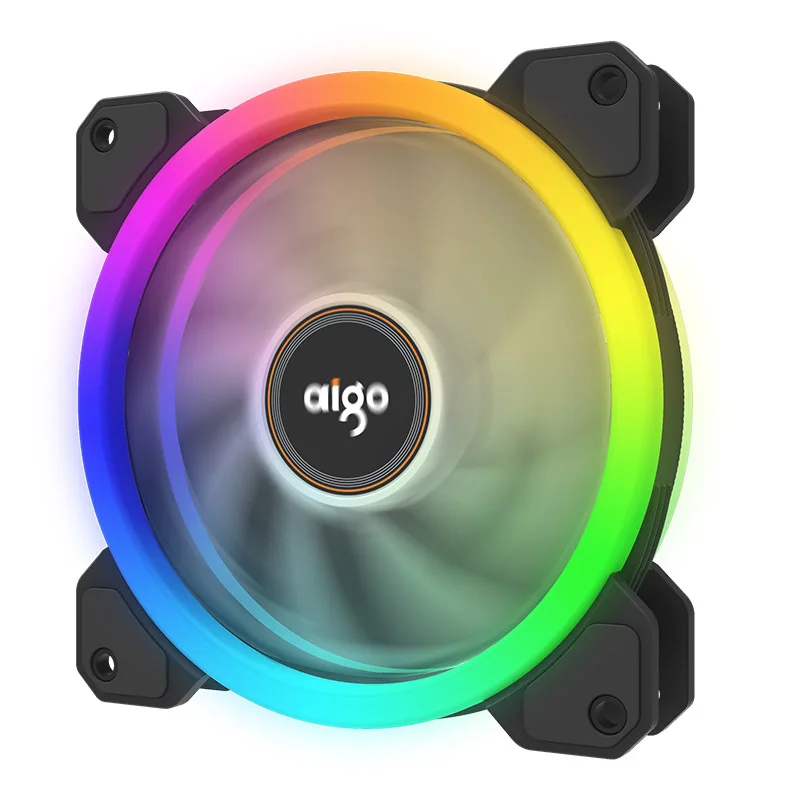 Вентилятор для охлаждения корпуса ПК Aigo DR12 3 шт. регулируемая LED RGB подсветка 120 мм