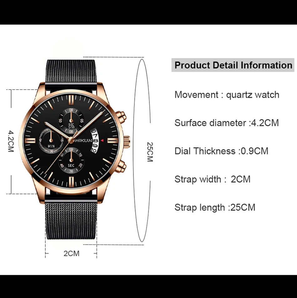 2022 Men Watches Luxury Famous Brand Men Stainless Steel Mesh Belt Calendar Watch Men Business Quartz Watch relogio masculino