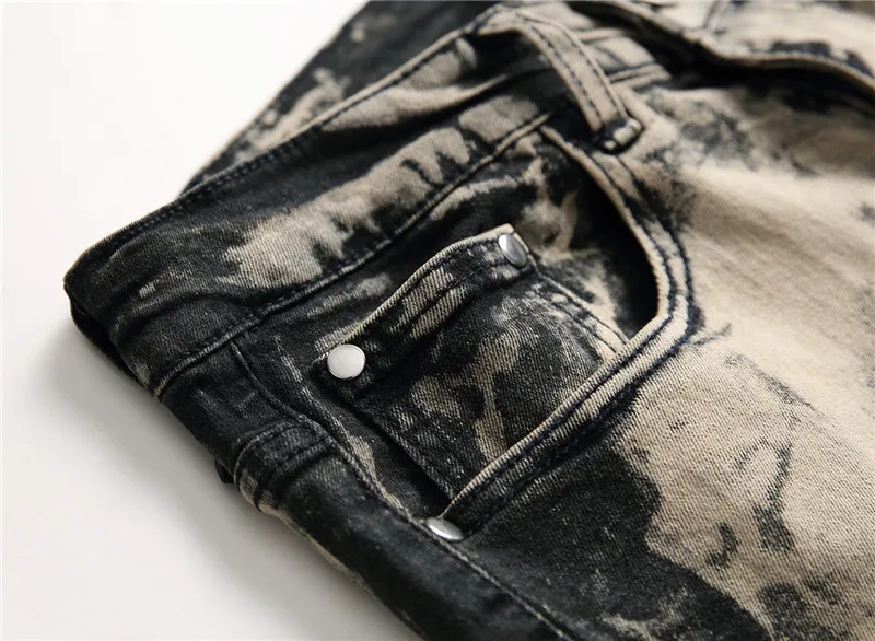 Vintage Mens Designer Jeans Fashion Washed Skinny Zipper Fly Mens Jeans Casual Mulit Sizes Males Clothing 5