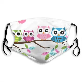 

Colorful Bird Owl Tree Face Custom Reusable Half Buff Face Mask Funny Cute Balaclava Bandana Cloth Warmer