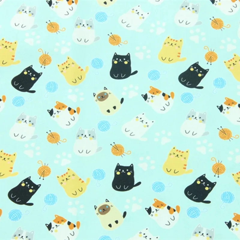 Импортная хлопчатобумажная льняная ткань в стиле ретро с принтом виде милого