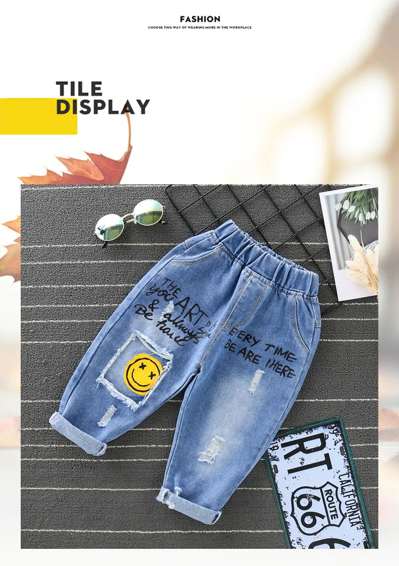 Dolmidol/ г., HOTHOT, сломанная дыра, джинсы с героями мультфильмов для мальчиков и девочек, модные детские штаны для малышей повседневные брюки, джинсы