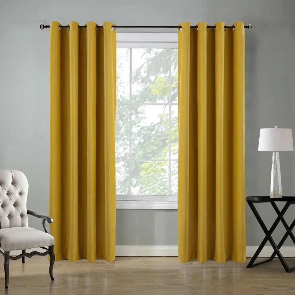 

Modern Solid Velvet Blackout Curtains Custom Size Soft Comfortable Blinds Window Curtain for Living Room Bedroom dining room