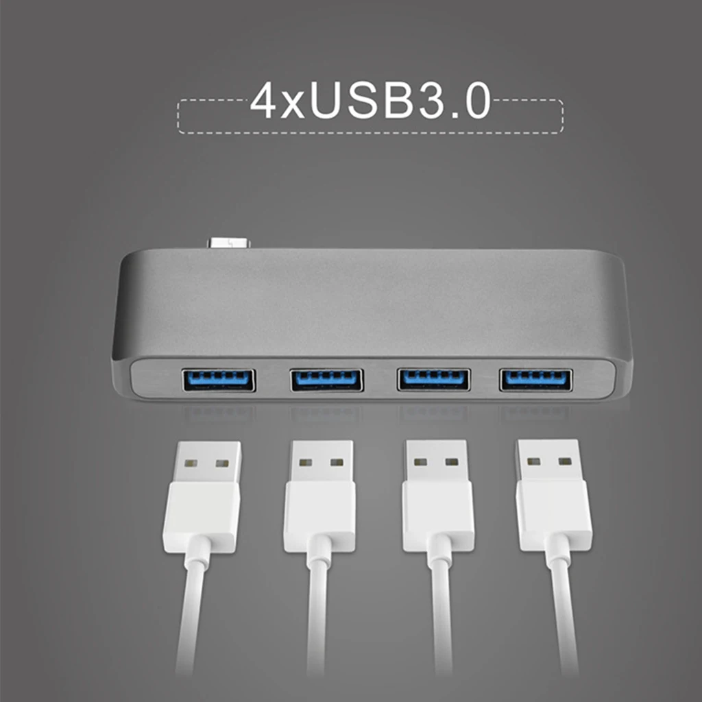 USB C концентратор type C до 4 портов Usb3.0 высокоскоростной Usb Hab Поддержка скорости передачи данных до 5 Гбит/с для Macbook Pro type C концентратор