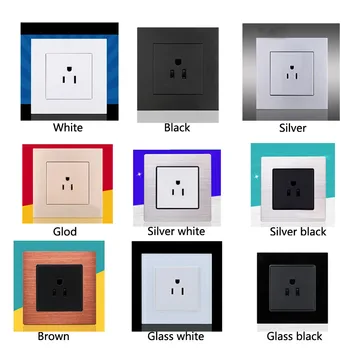 

Home Improvement 15A US Socket Panel American Standard Power Socket US Type 86 Wall Outlet Japanese Three-hole Socket