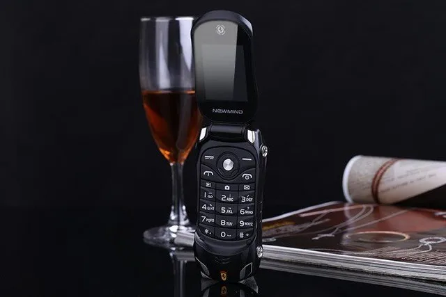 NEWMIND F15 флип-телефон с камерой Две сим-карты светодиодный светильник 1,8 дюймовый экран роскошный автомобильный сотовый телефон(бесплатно добавить русскую клавиатуру - Цвет: Черный
